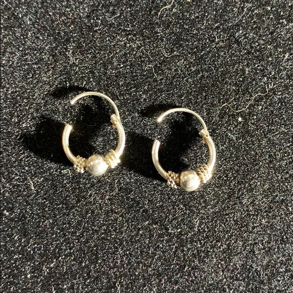 Sterling Silver Hoop Earrings - Picture 2 of 4